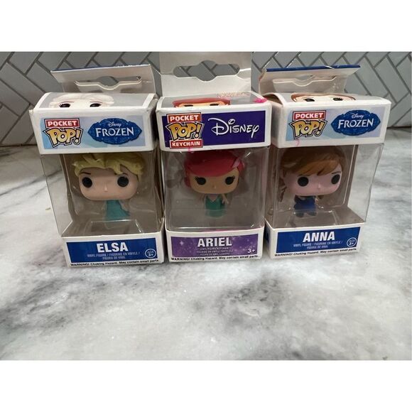 Funko Pocket Pop Keychain Disney princess: Ariel, Elsa and Anna Figure Keychain - Picture 1 of 5